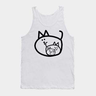 Minimal Nested Cats Tank Top